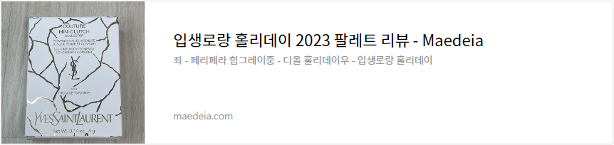 입생로랑 홀리데이 2023 팔레트 리뷰