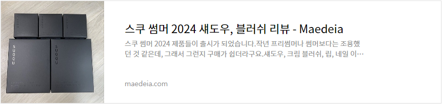 스쿠 썸머 2024 섀도우, 블러쉬 리뷰