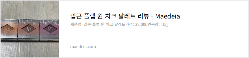 입큰 플랩 원 치크 팔레트 리뷰