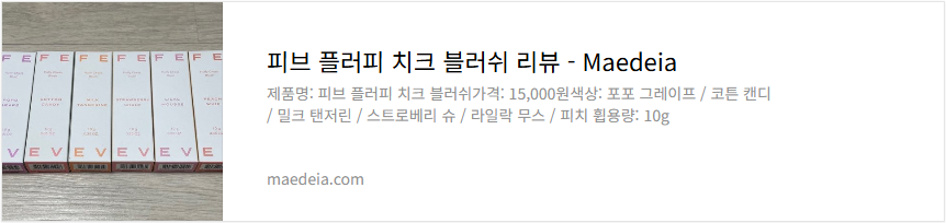 피브 플러피 치크 블러쉬 리뷰