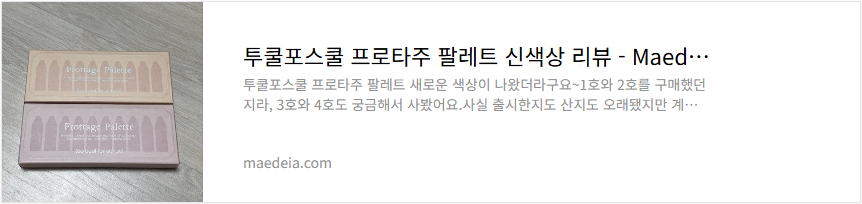 투쿨포스쿨 프로타주 팔레트 신색상 리뷰