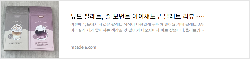 뮤드 팔레트, 숄 모먼트 아이섀도우 팔레트 리뷰