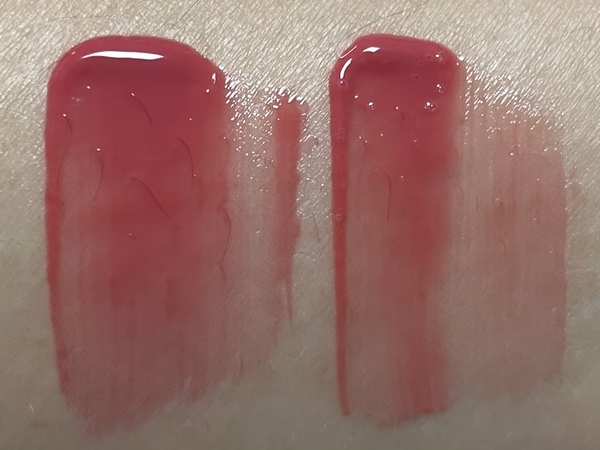 미니와 본품 비교 발색