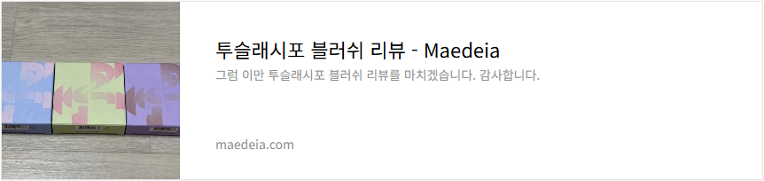 투슬래시포 블러쉬 리뷰