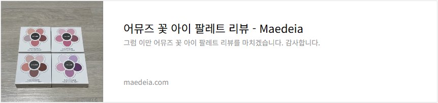 어뮤즈 꽃 아이 팔레트 리뷰