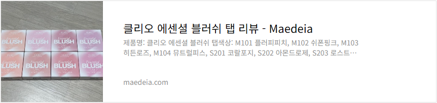 클리오 에센셜 블러쉬 탭 리뷰