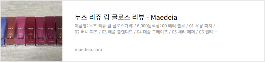 누즈 리쥬 립 글로스 리뷰