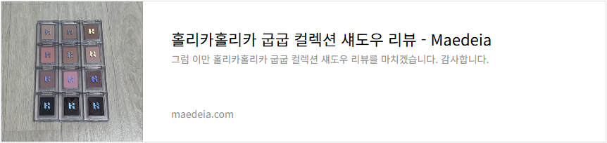 홀리카홀리카 굽굽 컬렉션 섀도우 리뷰
