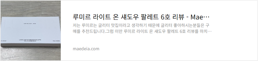 루미르 라이트 온 섀도우 팔레트 6호 리뷰