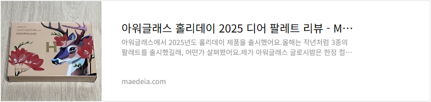아워글래스 홀리데이 2025 디어 팔레트 리뷰