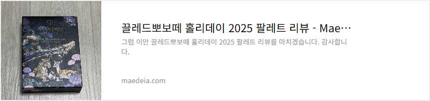 끌레드뽀보떼 홀리데이 2025 팔레트 리뷰