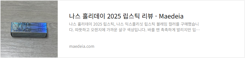 나스 홀리데이 2025 립스틱 리뷰