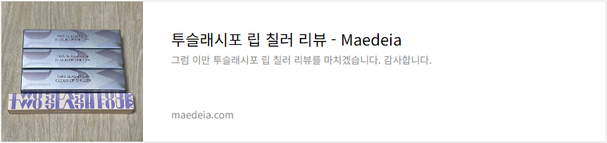 투슬래시포 립 칠러 리뷰