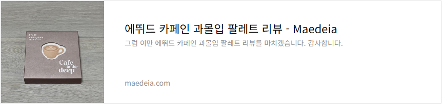 에뛰드 카페인 과몰입 팔레트 리뷰