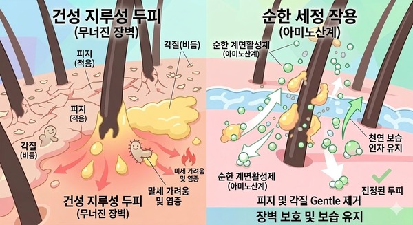 설페이트가 건성 지루성에 작용하는 사진