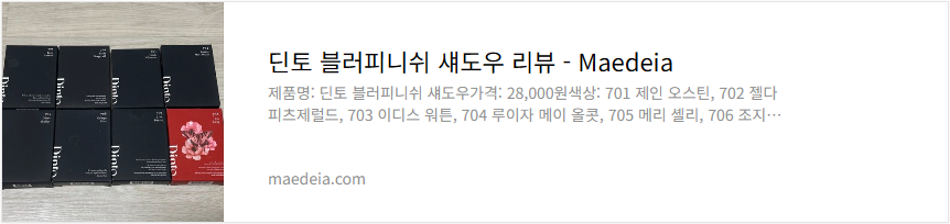 딘토 블러피니쉬 섀도우 리뷰