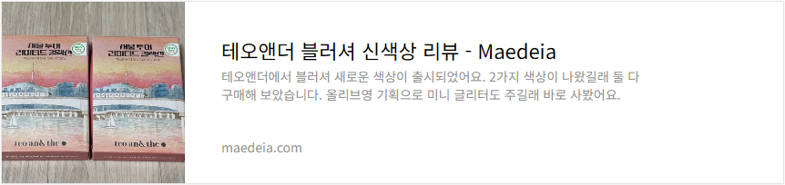 테오앤더 블러셔 신색상 리뷰