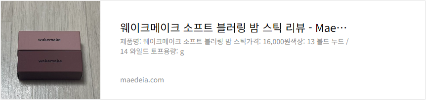 웨이크메이크 소프트 블러링 밤 스틱 리뷰