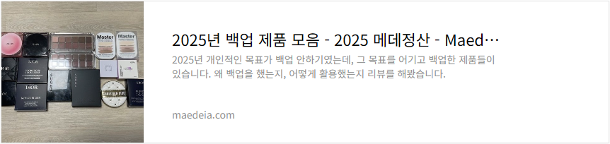2025년 백업 제품 모음 - 2025 메데정산