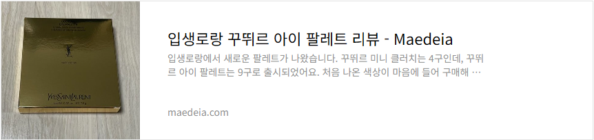 입생로랑 꾸뛰르 아이 팔레트 리뷰