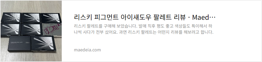 리스키 피그먼트 아이섀도우 팔레트 리뷰