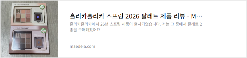 홀리카홀리카 스프링 2026 팔레트 제품 리뷰