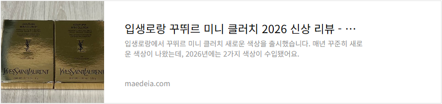 입생로랑 꾸뛰르 미니 클러치 2026 신상 리뷰