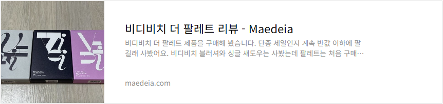비디비치 더 팔레트 리뷰