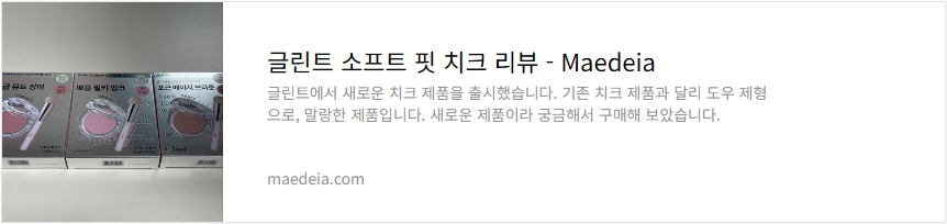 글린트 소프트 핏 치크 리뷰