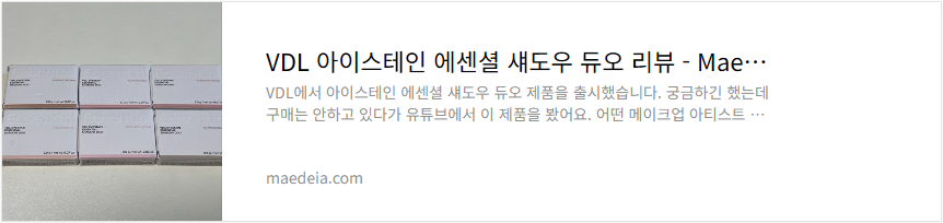 VDL 아이스테인 에센셜 섀도우 듀오 리뷰