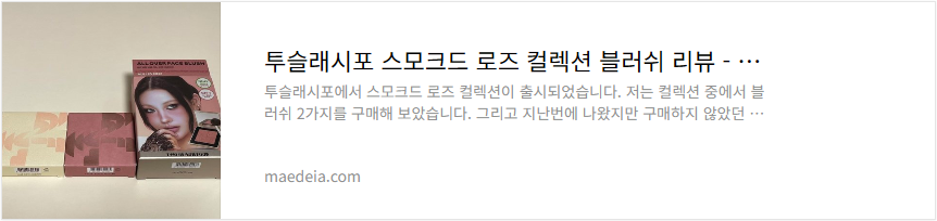투슬래시포 스모크드 로즈 컬렉션 블러쉬 리뷰